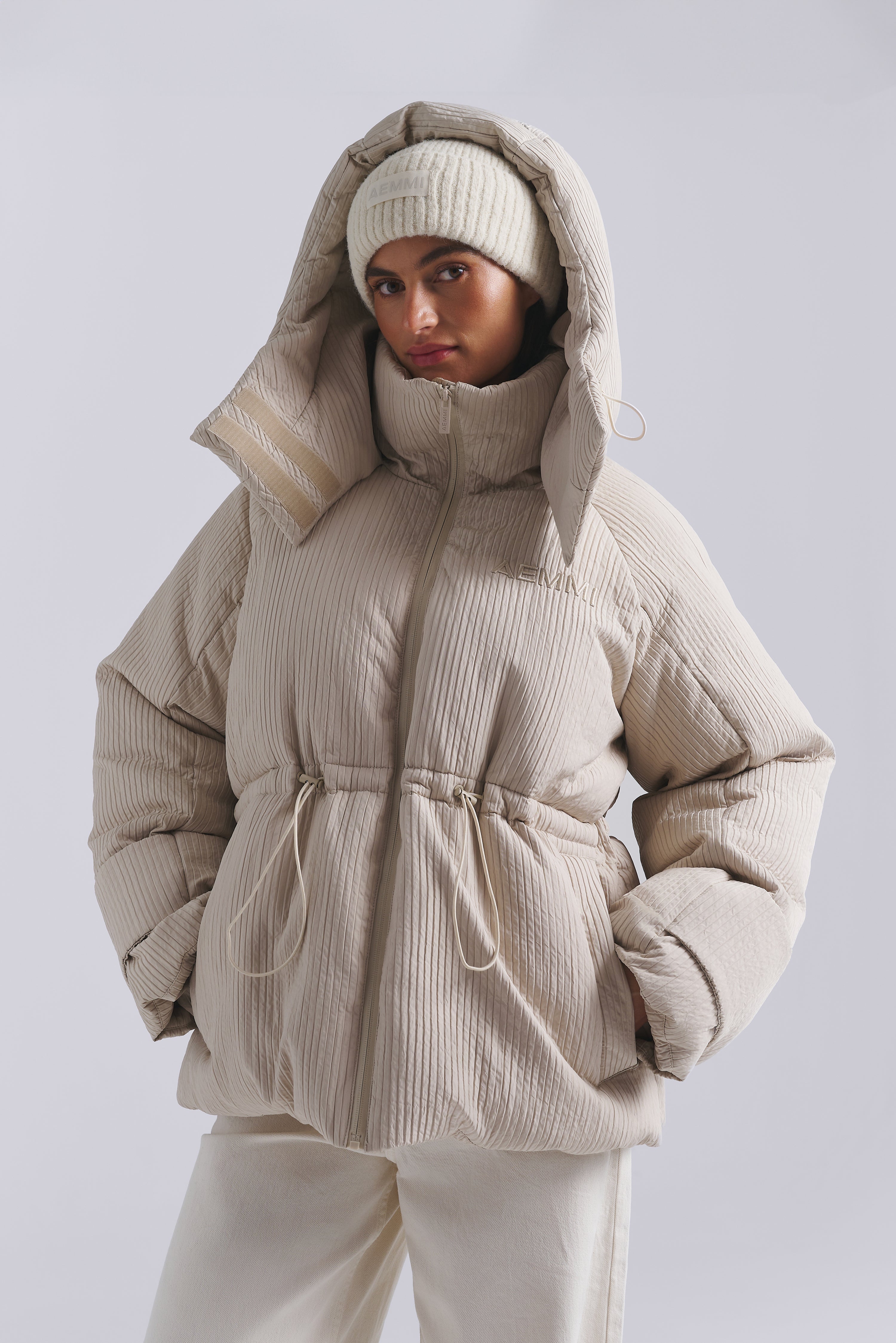 RIBBED BIG PUFFER JACKET