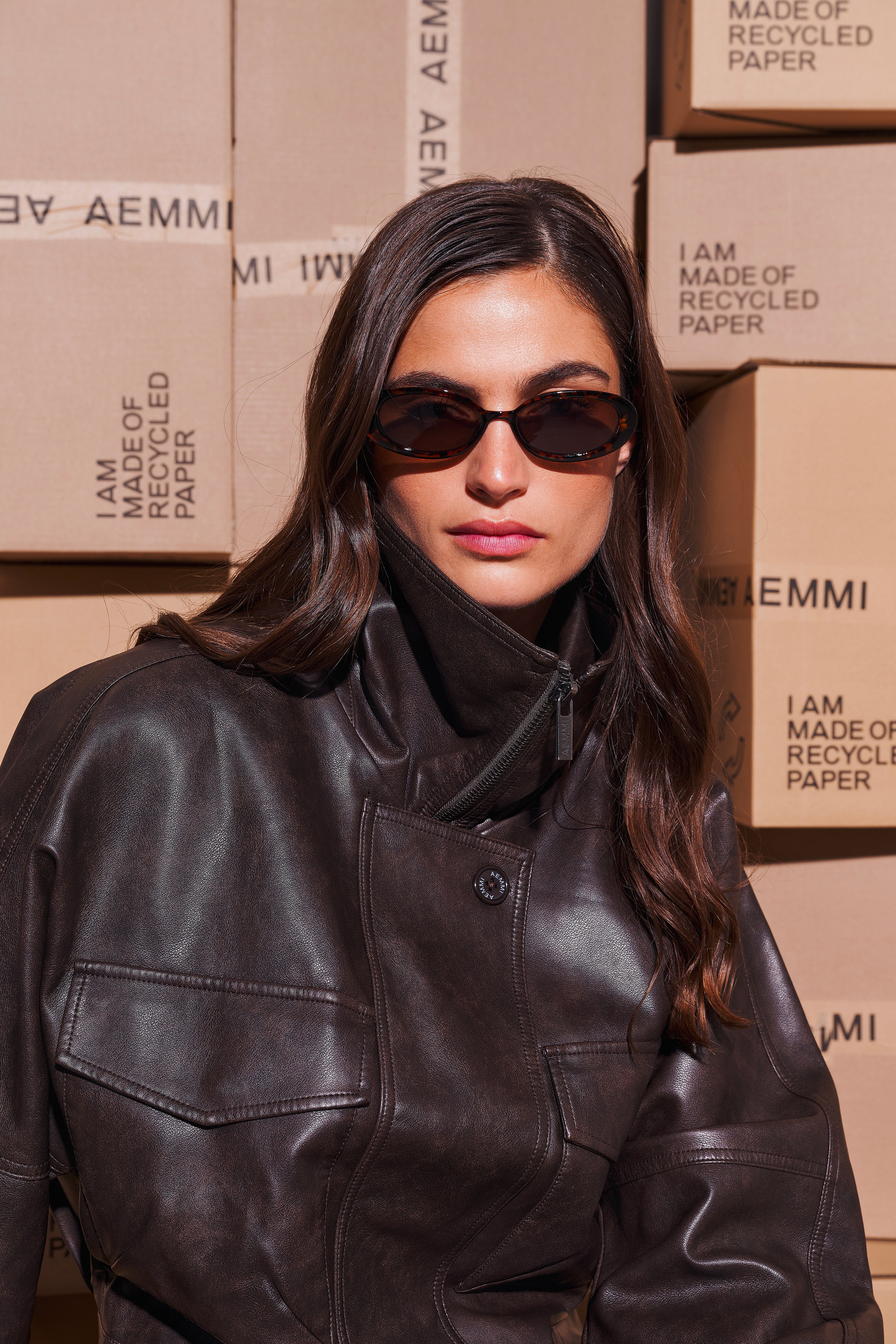 OVERSIZED FAUX LEATHER JACKET