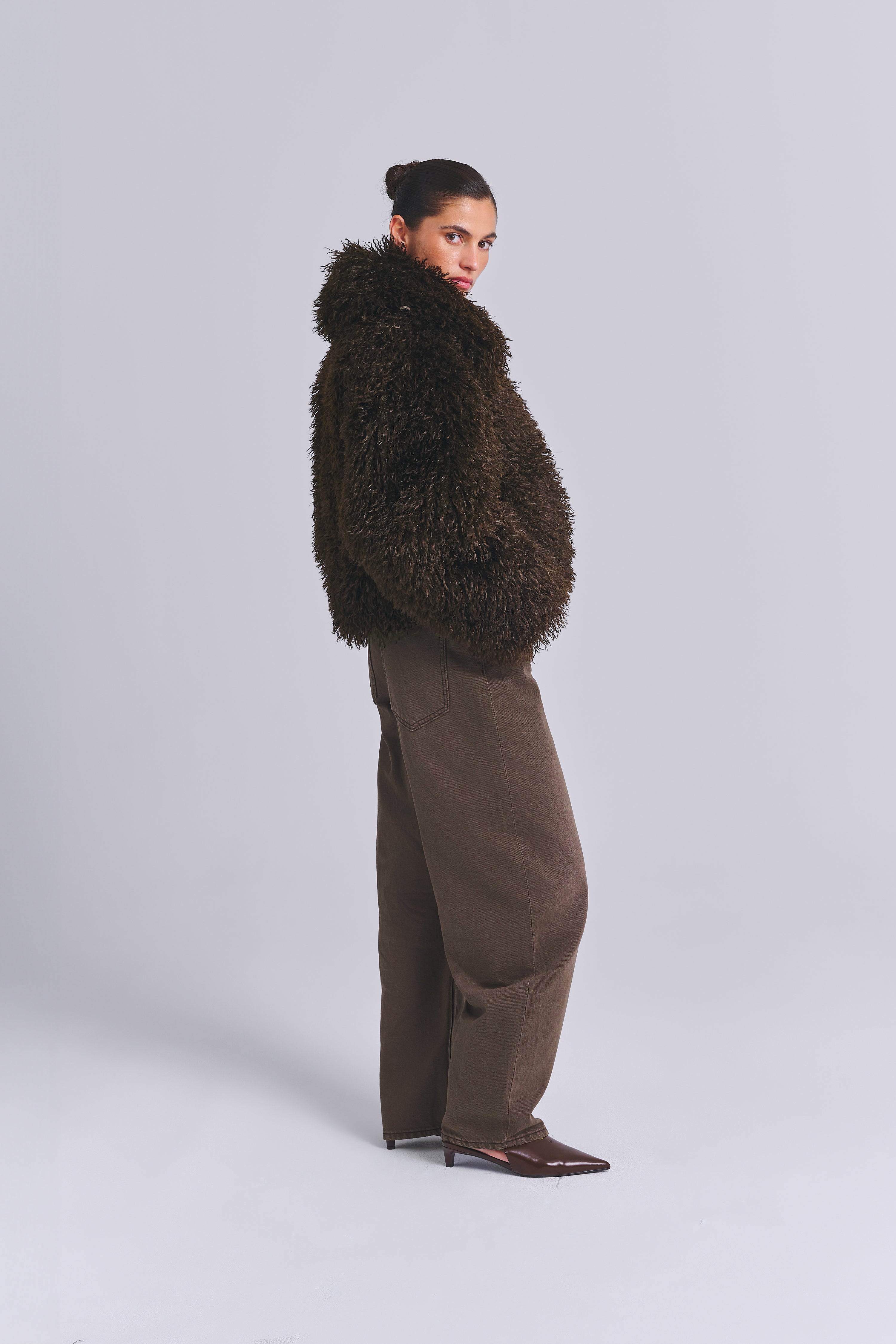 FURRY FAUX FUR JACKET