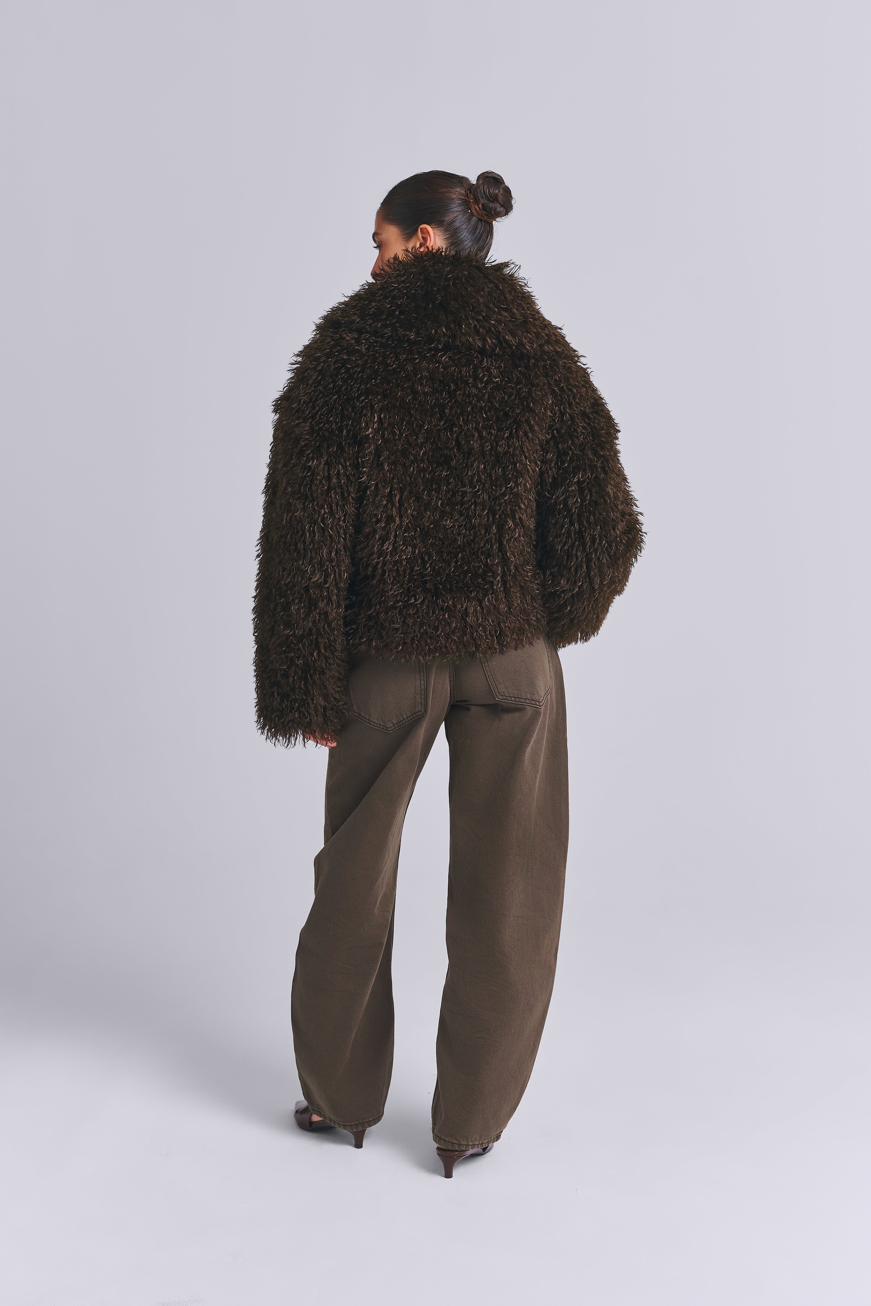 FURRY FAUX FUR JACKET