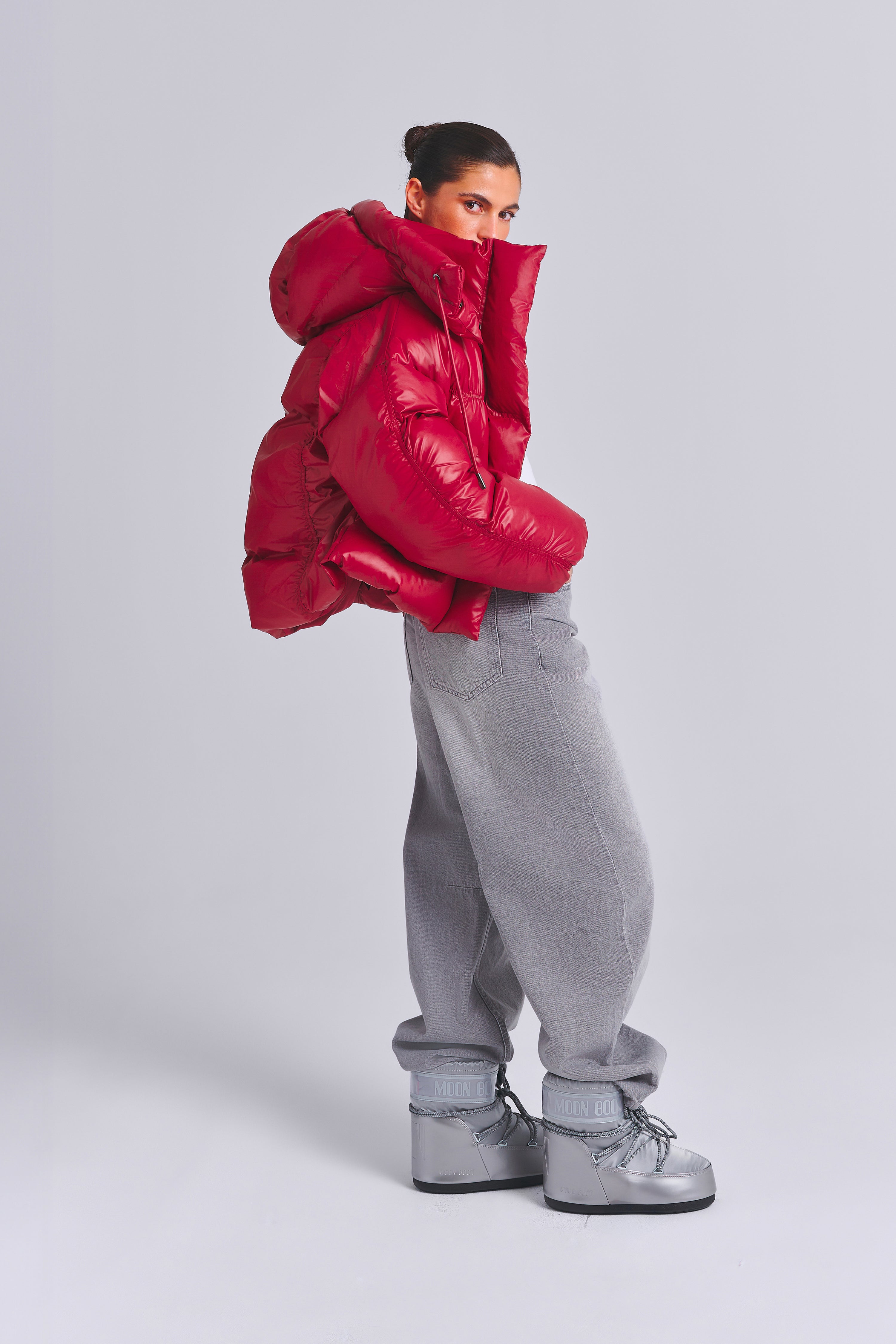 RUFFED PUFFER JACKET