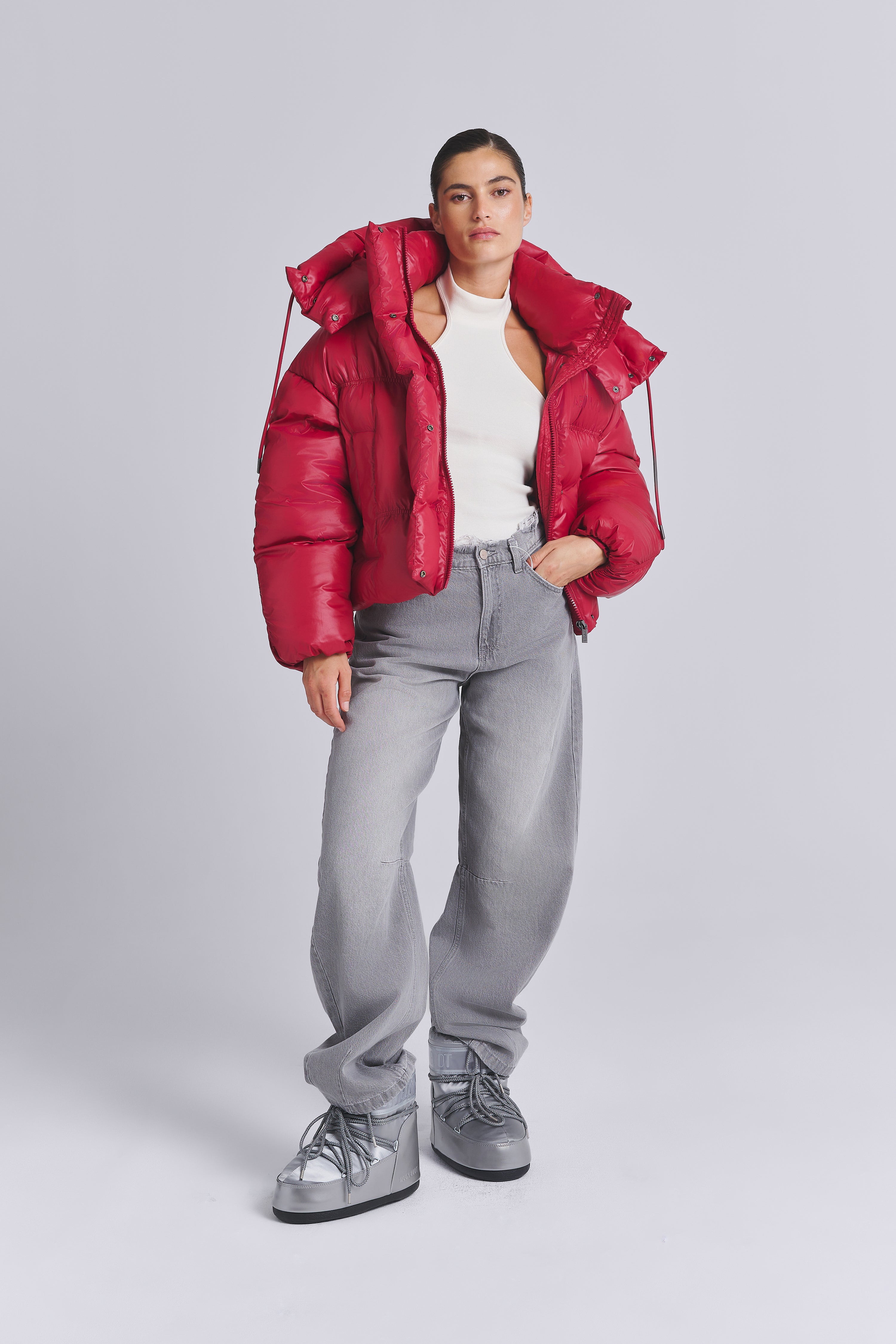RUFFED PUFFER JACKET