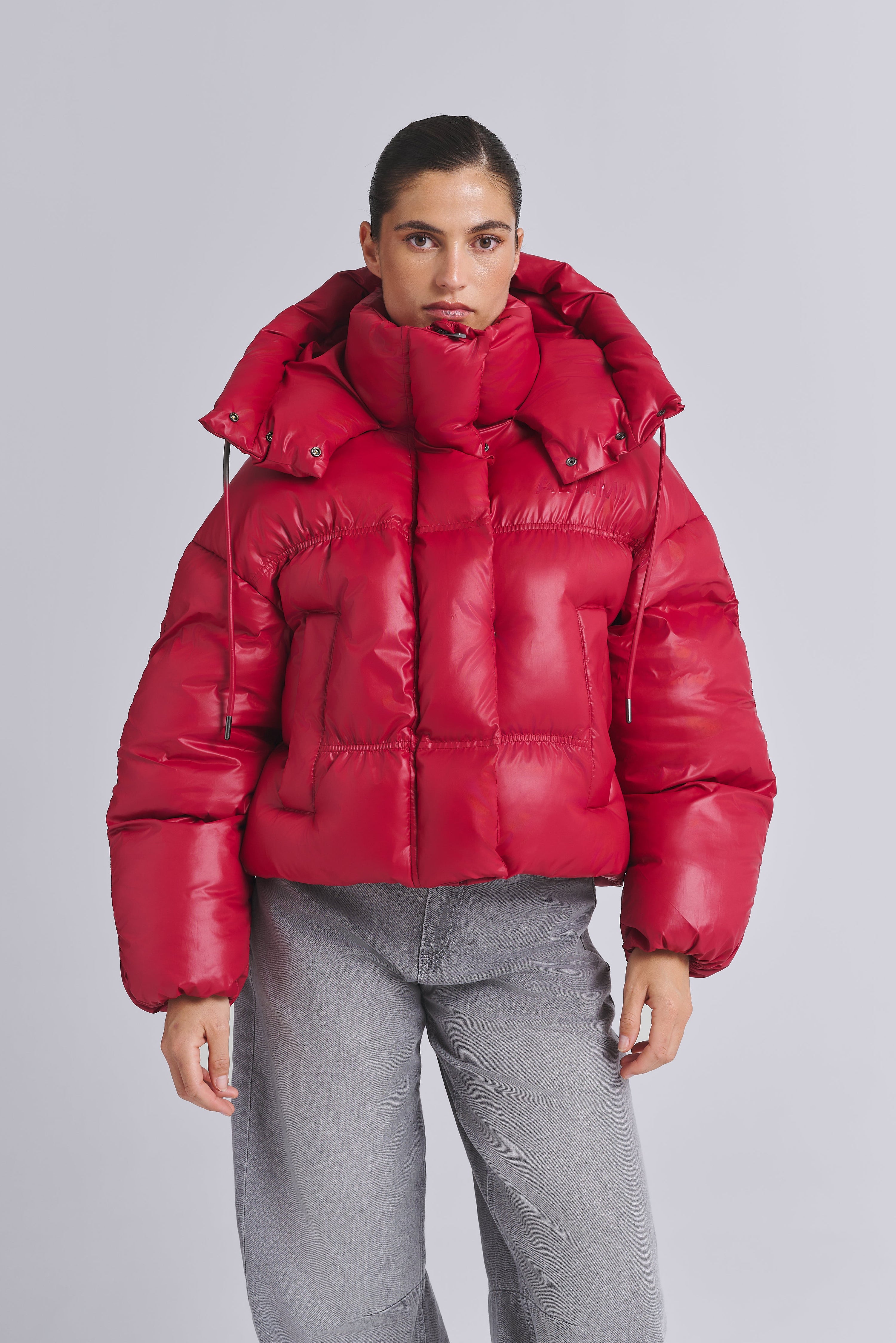 RUFFED PUFFER JACKET