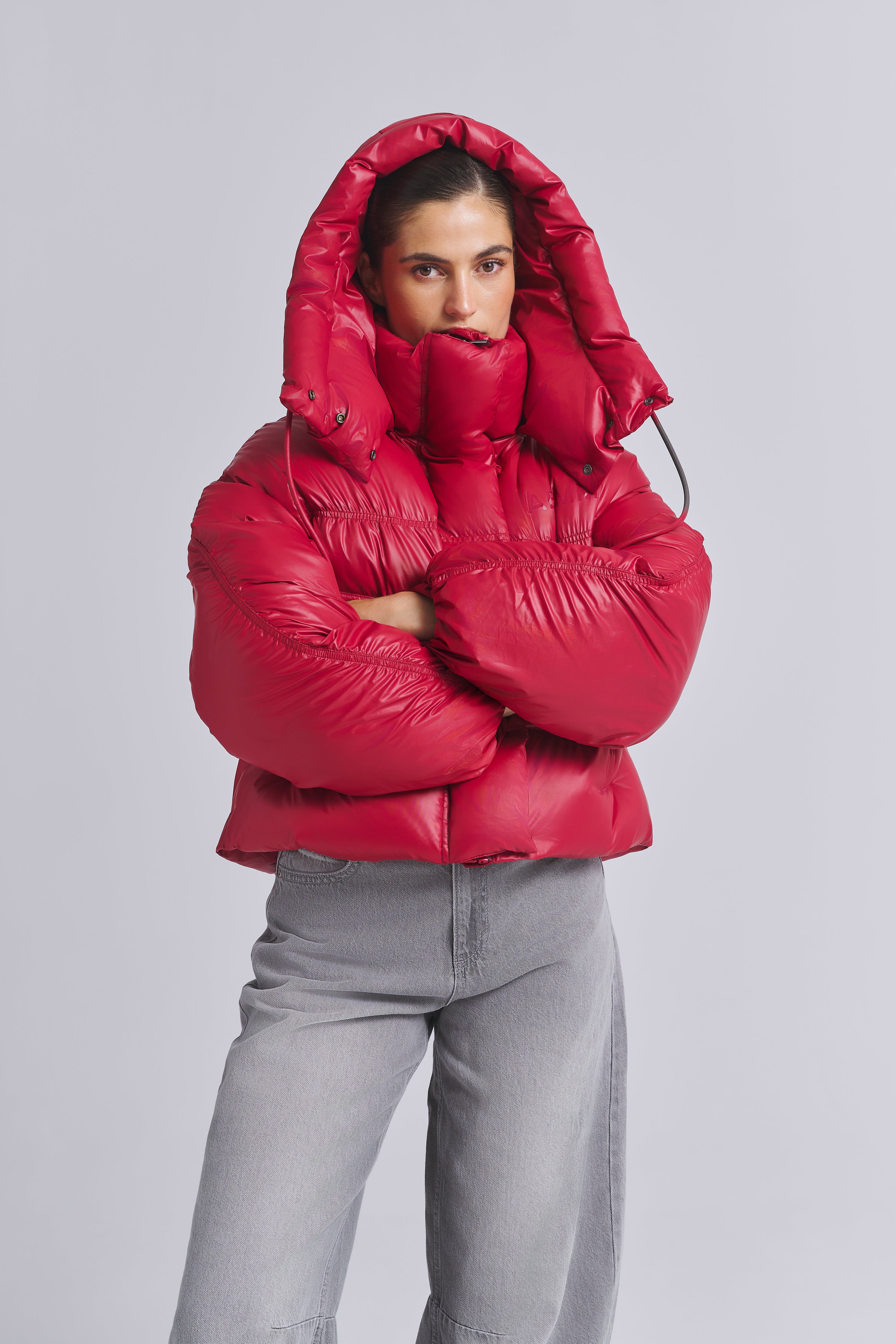 RUFFED PUFFER JACKET