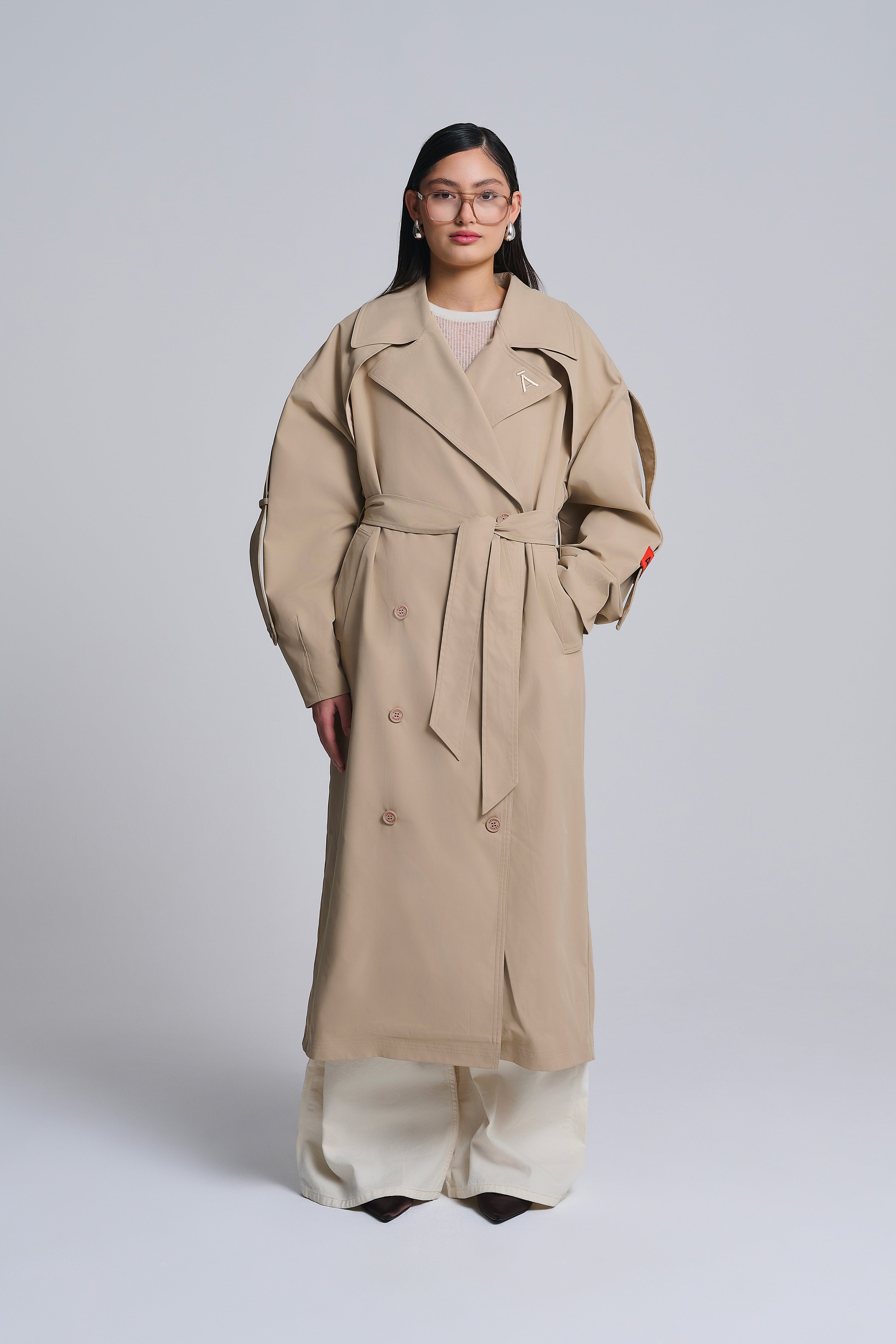 DOUBLE BREASTED OVERSIZED TRENCHCOAT