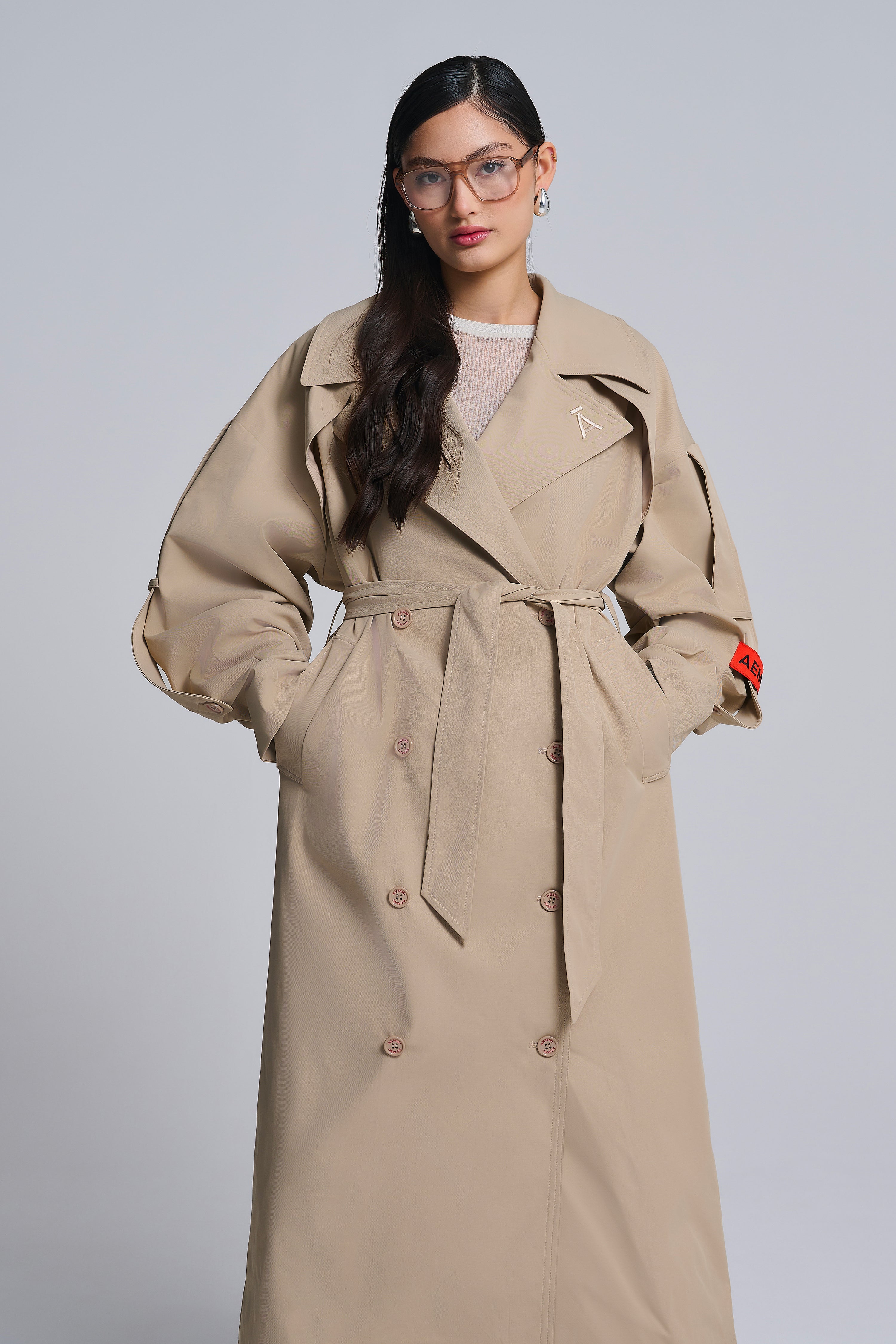 DOUBLE BREASTED OVERSIZED TRENCHCOAT