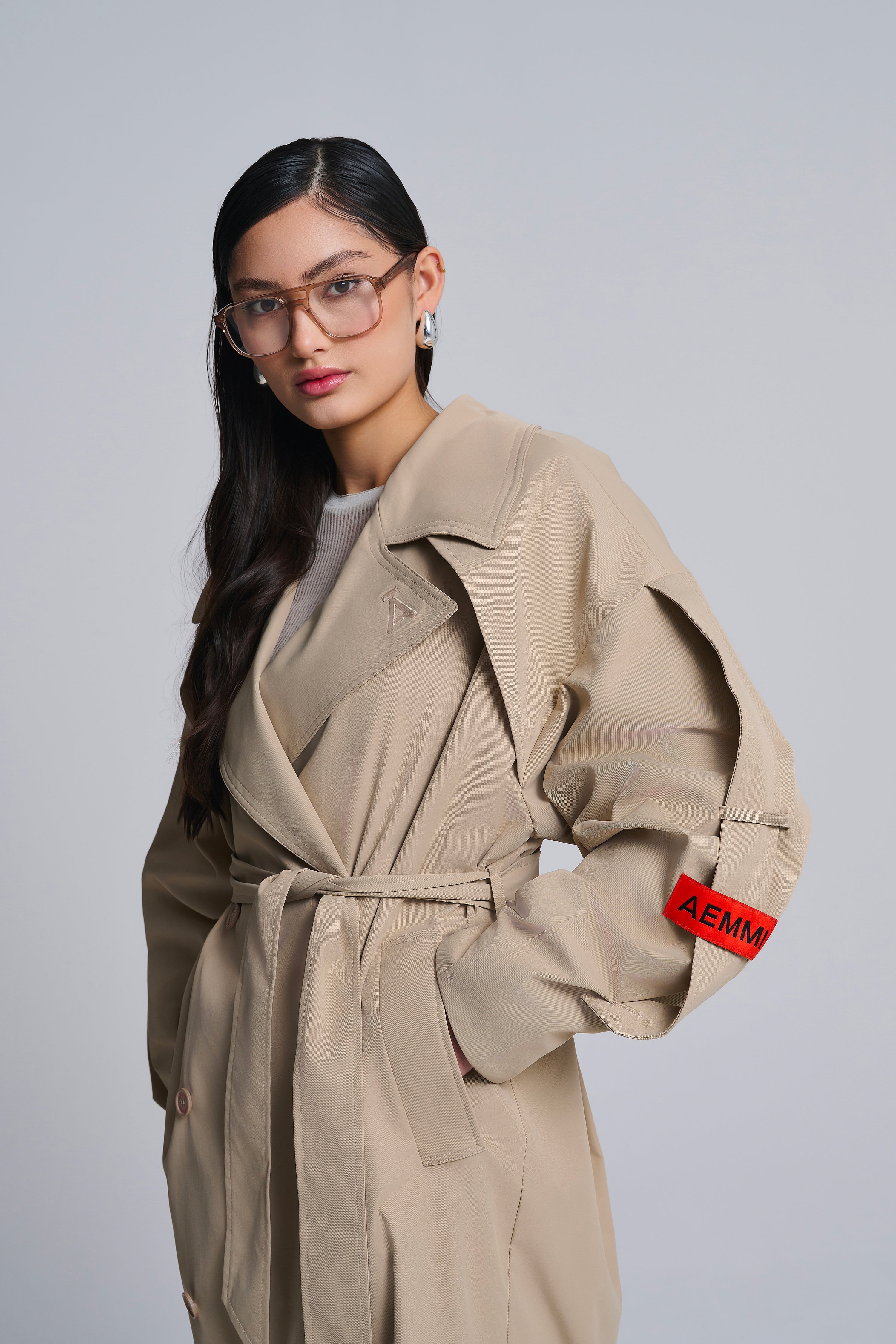 DOUBLE BREASTED OVERSIZED TRENCHCOAT