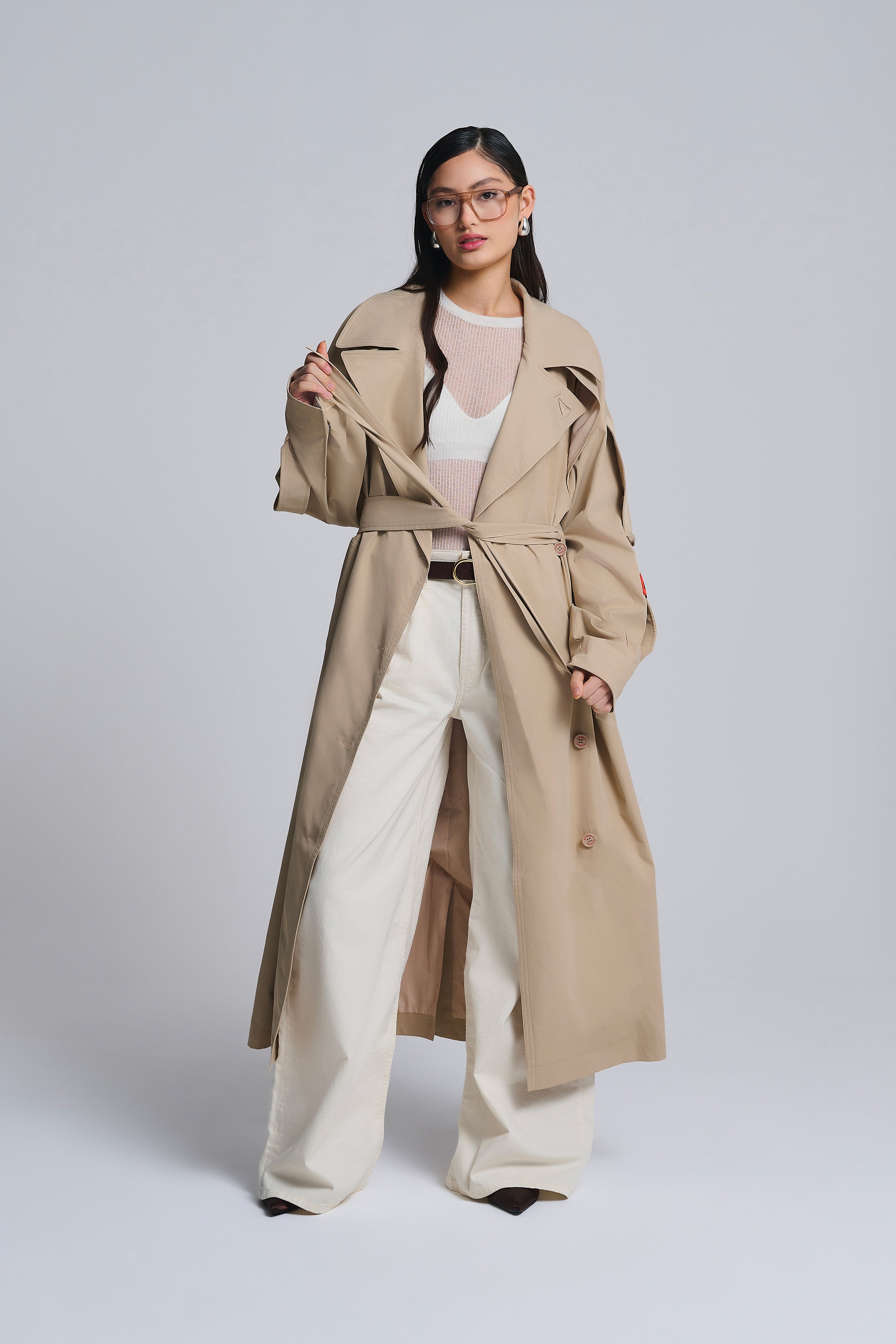 DOUBLE BREASTED OVERSIZED TRENCHCOAT