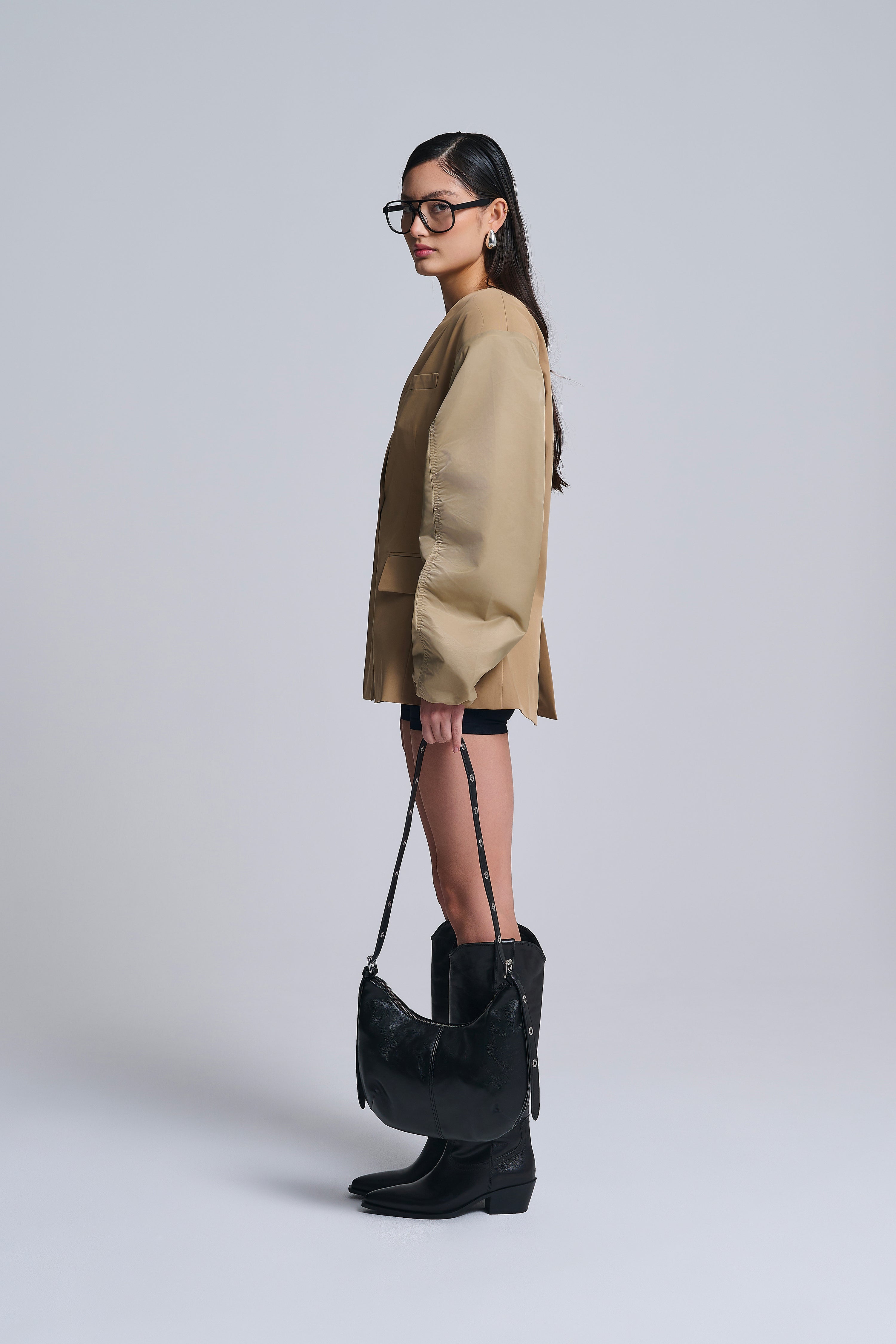 BLAZER WITH RUFFED SLEEVES