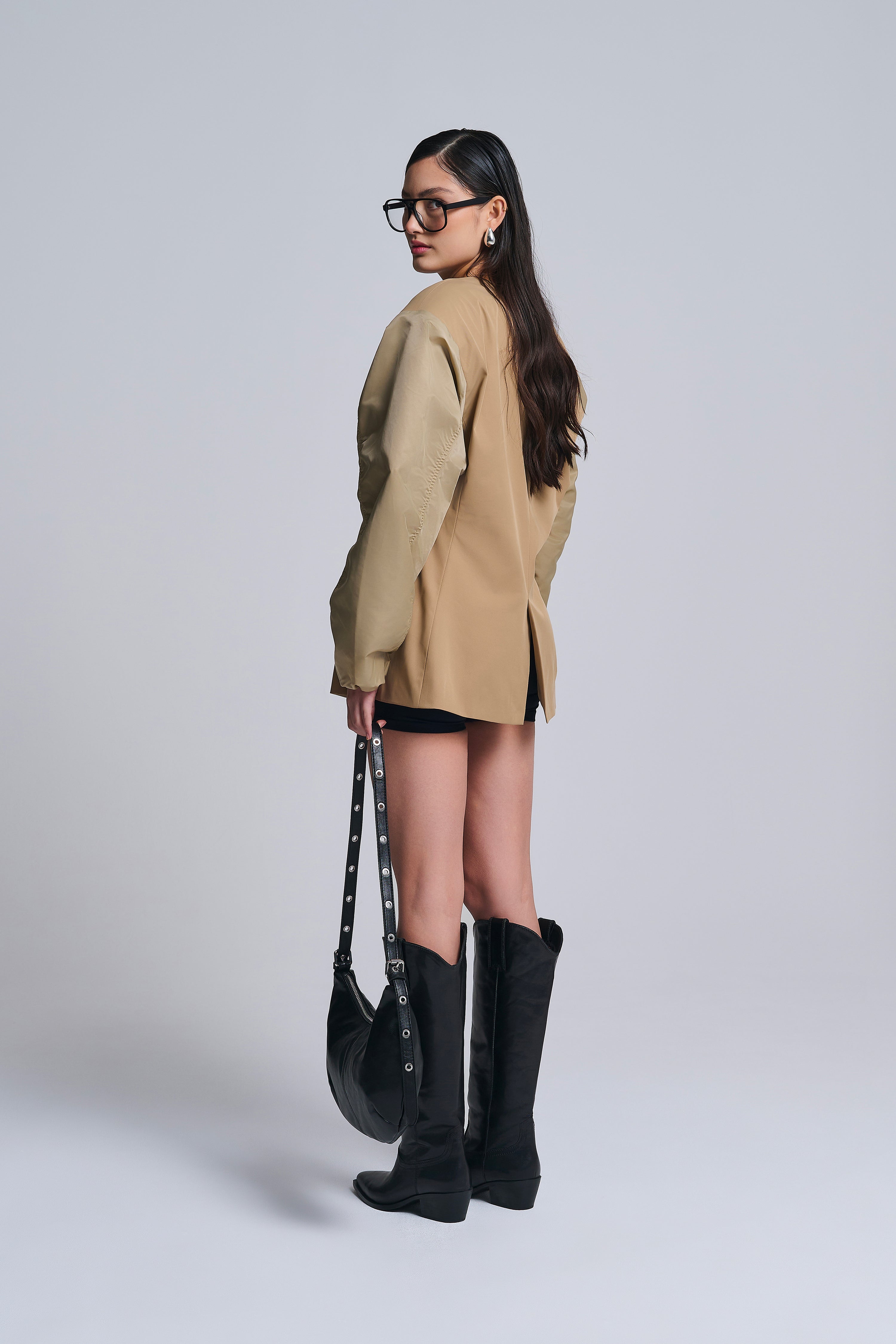 BLAZER WITH RUFFED SLEEVES