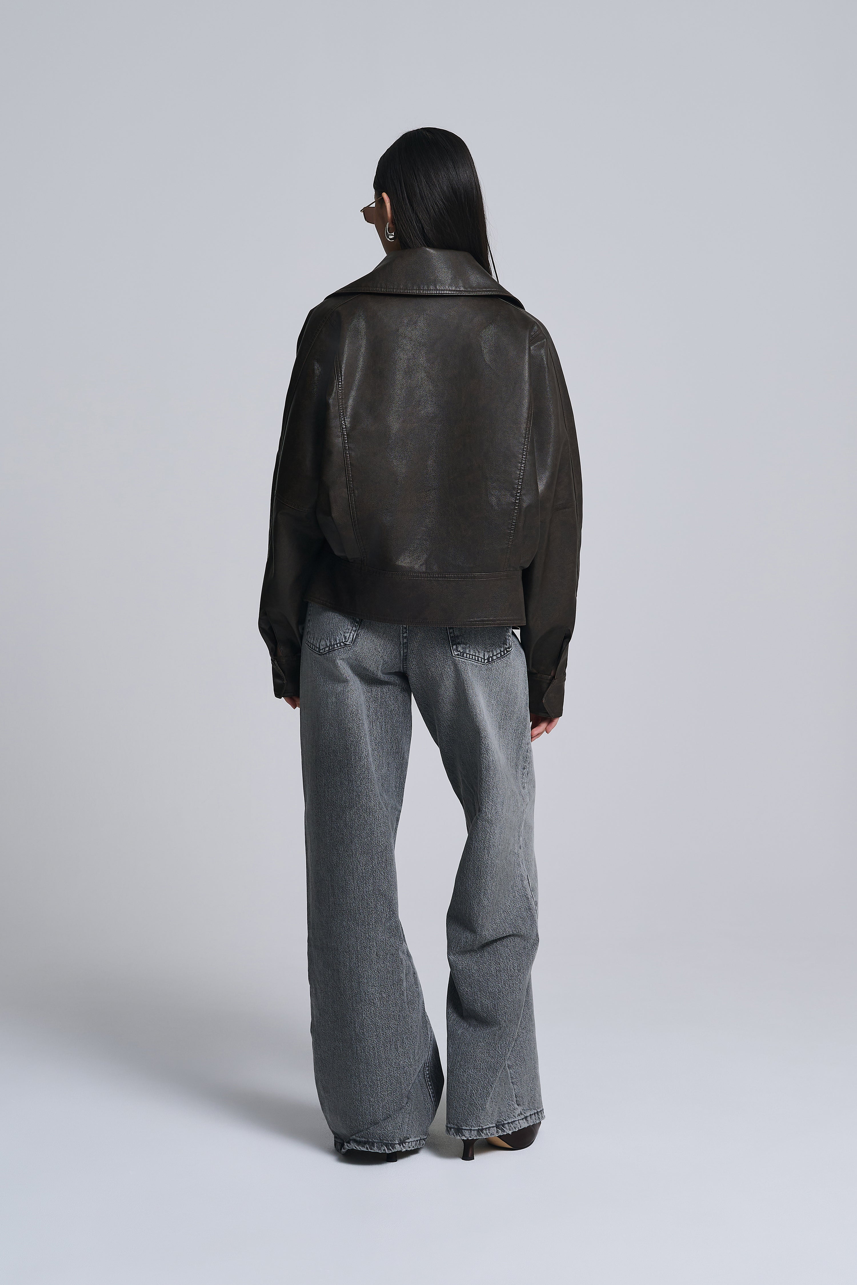 OVERSIZED FAUX LEATHER JACKET