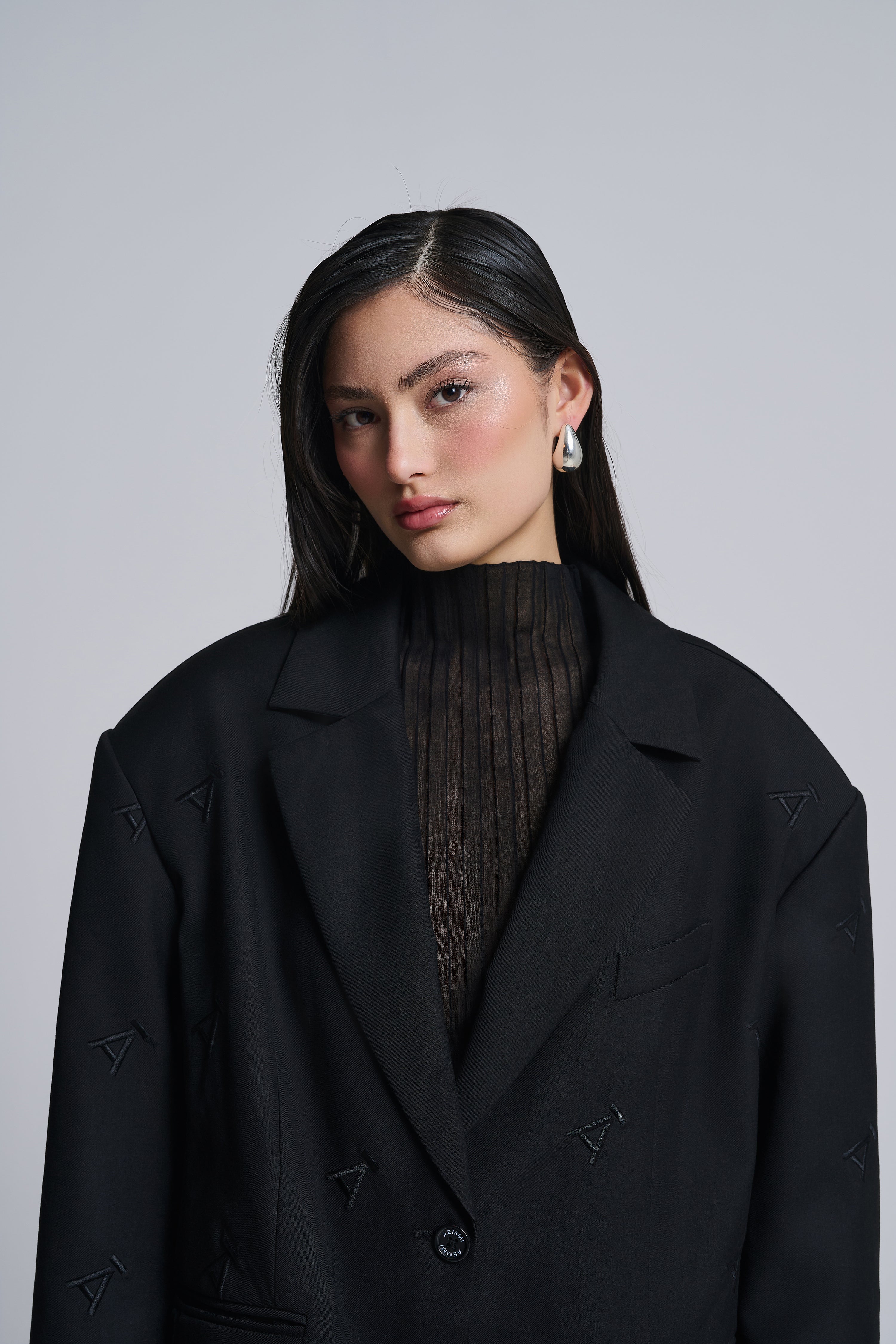 OVERSIZED BLAZER ALL OVER LOGO