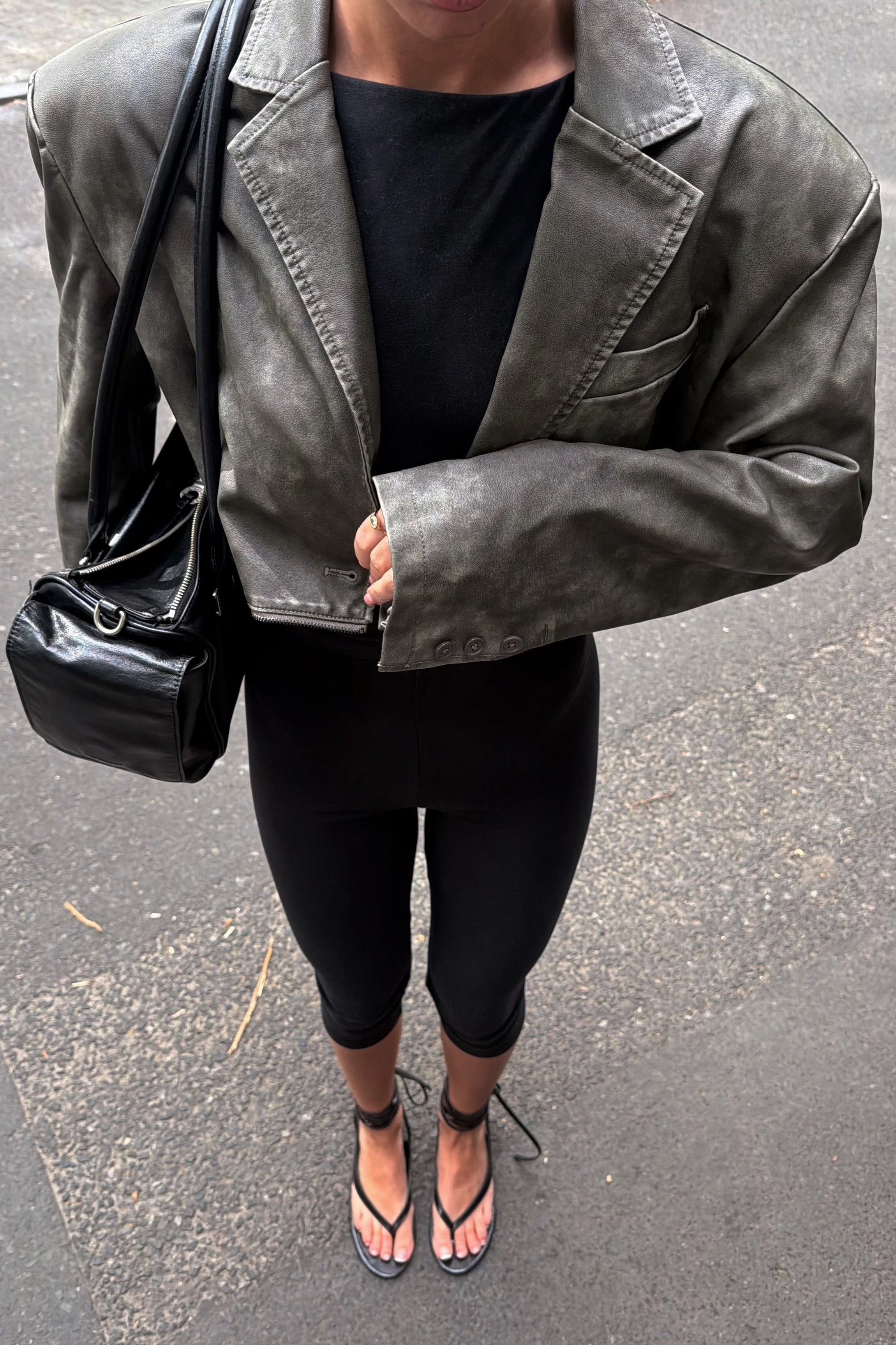 2-in-1 Faux Leather Zip Blazer | AEMMI