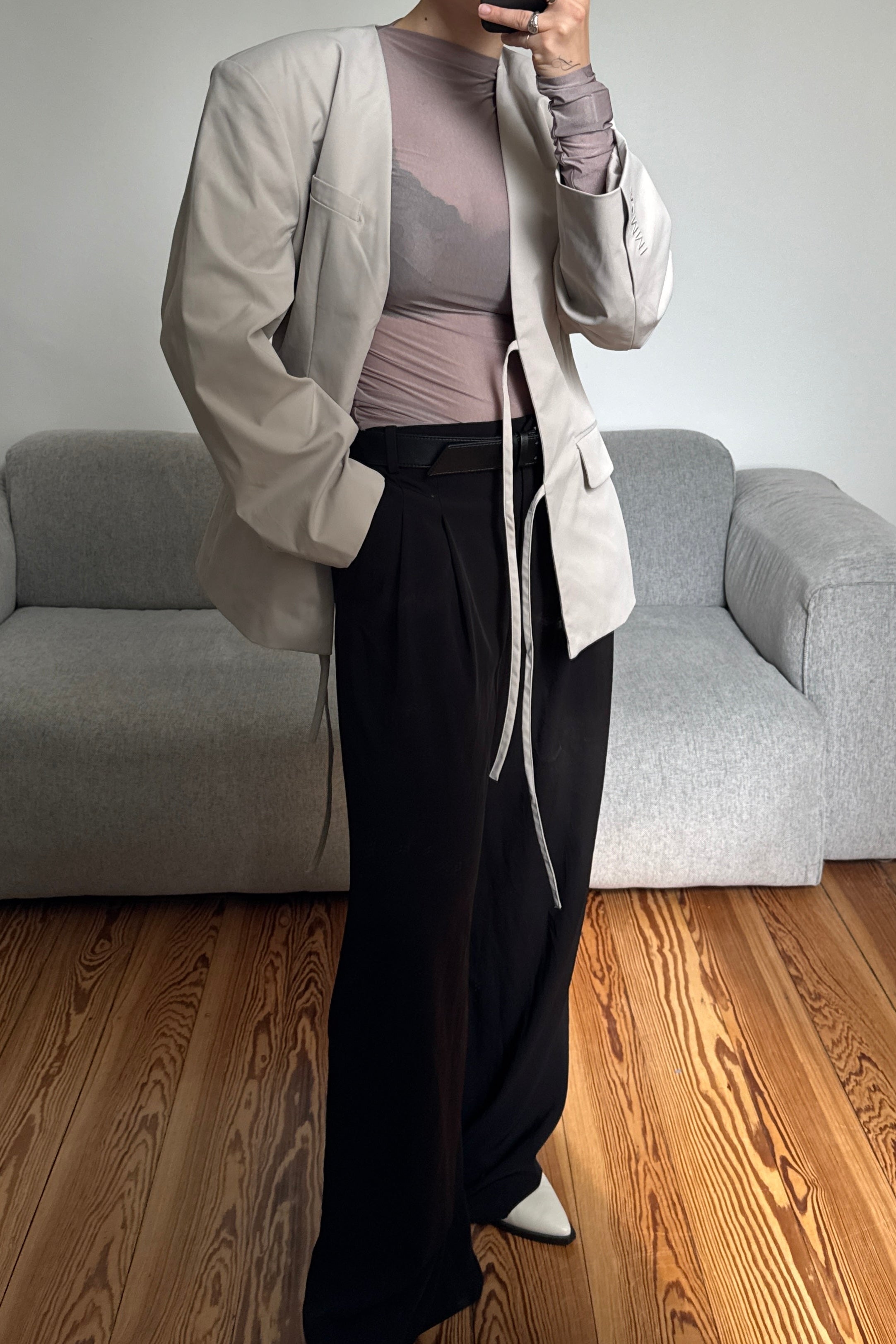 Oversized blazer with tie fastening for women by AEMM