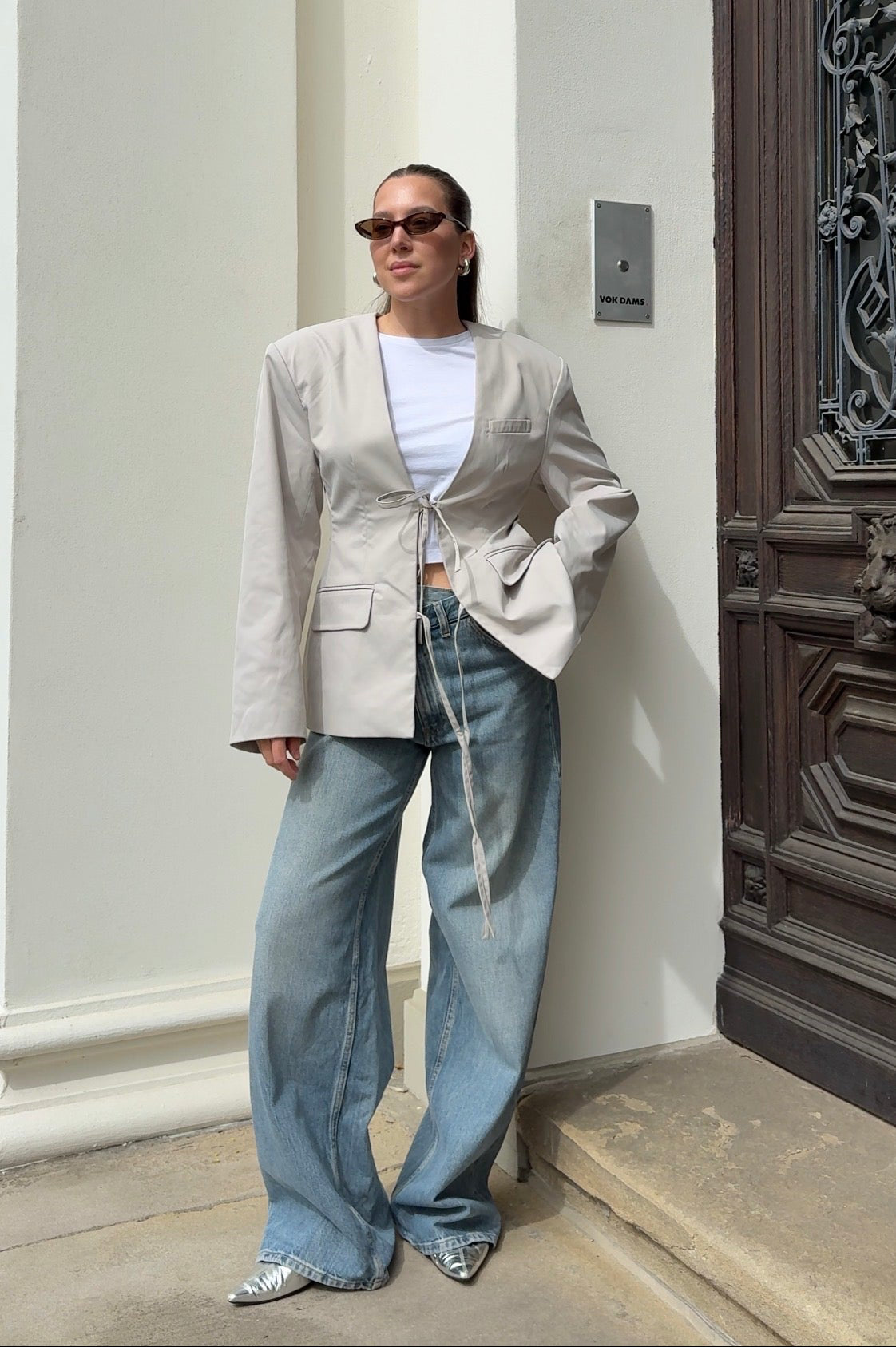 Oversized blazer with tie fastening for women by AEMM