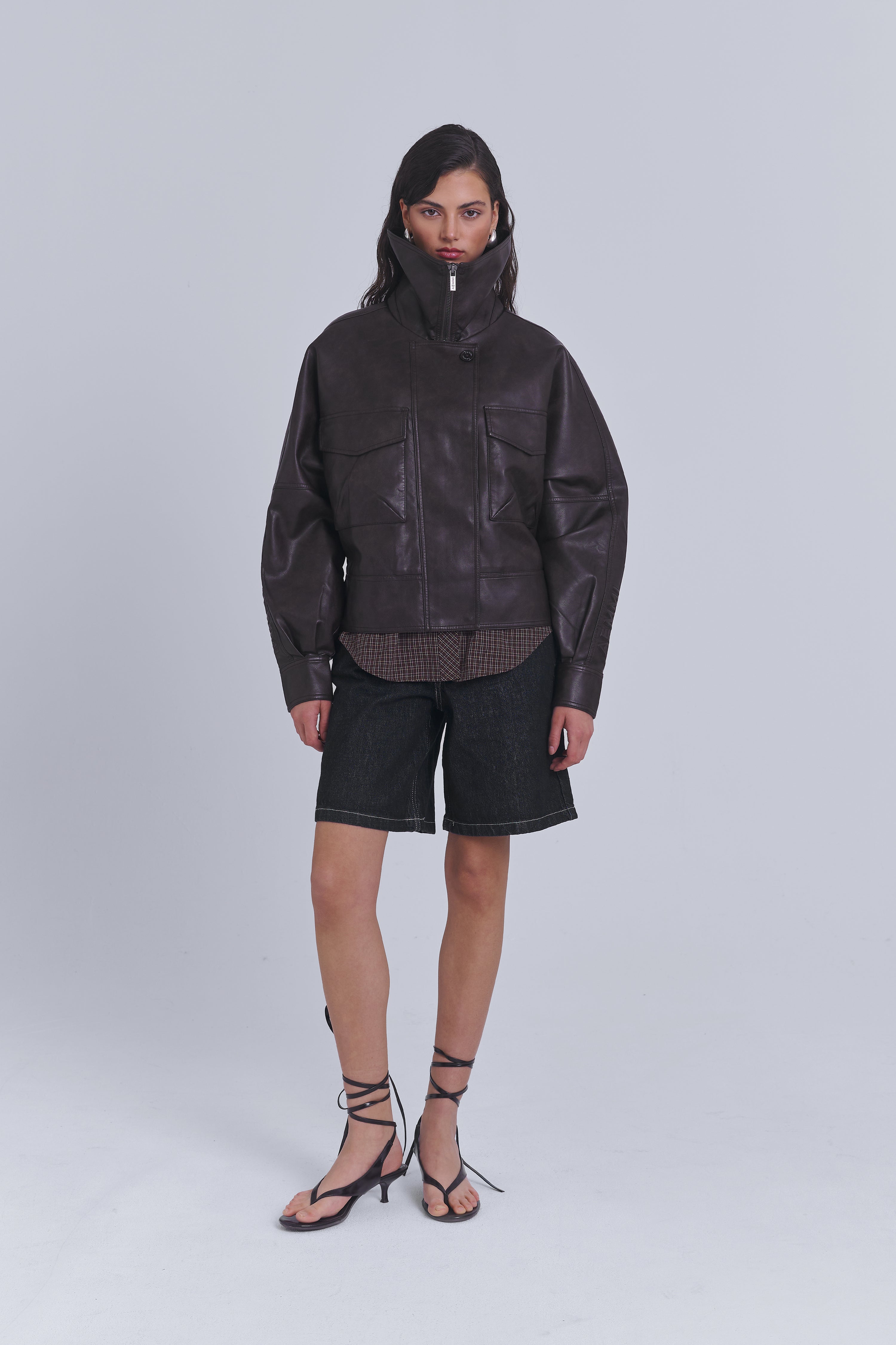 Oversized Faux Leather Jacket | Women's Leather Jacket | AEMMI